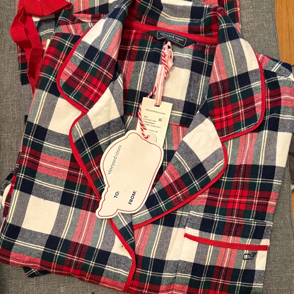 Vineyard Vines Red and Blue Plaid Pajama Set